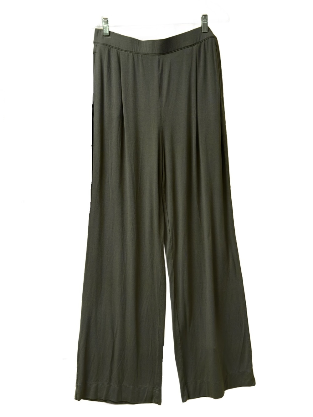TKEES Soft Touch Wide Leg Loungewear Pants Sage Green Elastic Waist size Large
